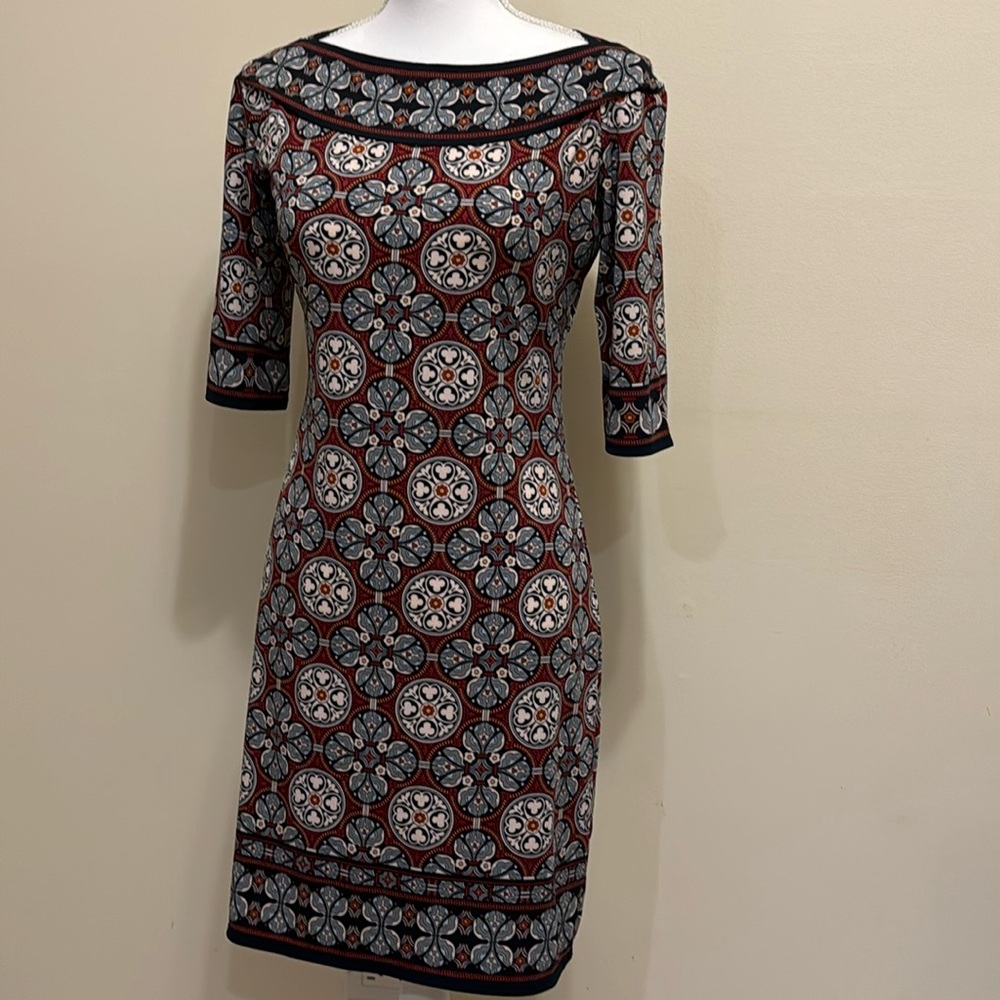 Max Studio Small Colorful 3/4 Sleeve Midi dress